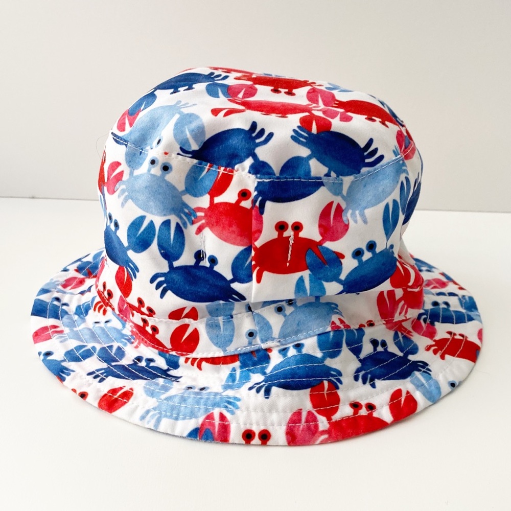Mud Pie Bucket Hat, Crab Pattern, 0-18 Months